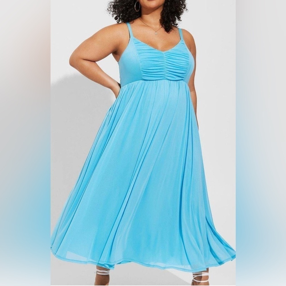 Torrid Soft Mesh Pleated Maxi Dress